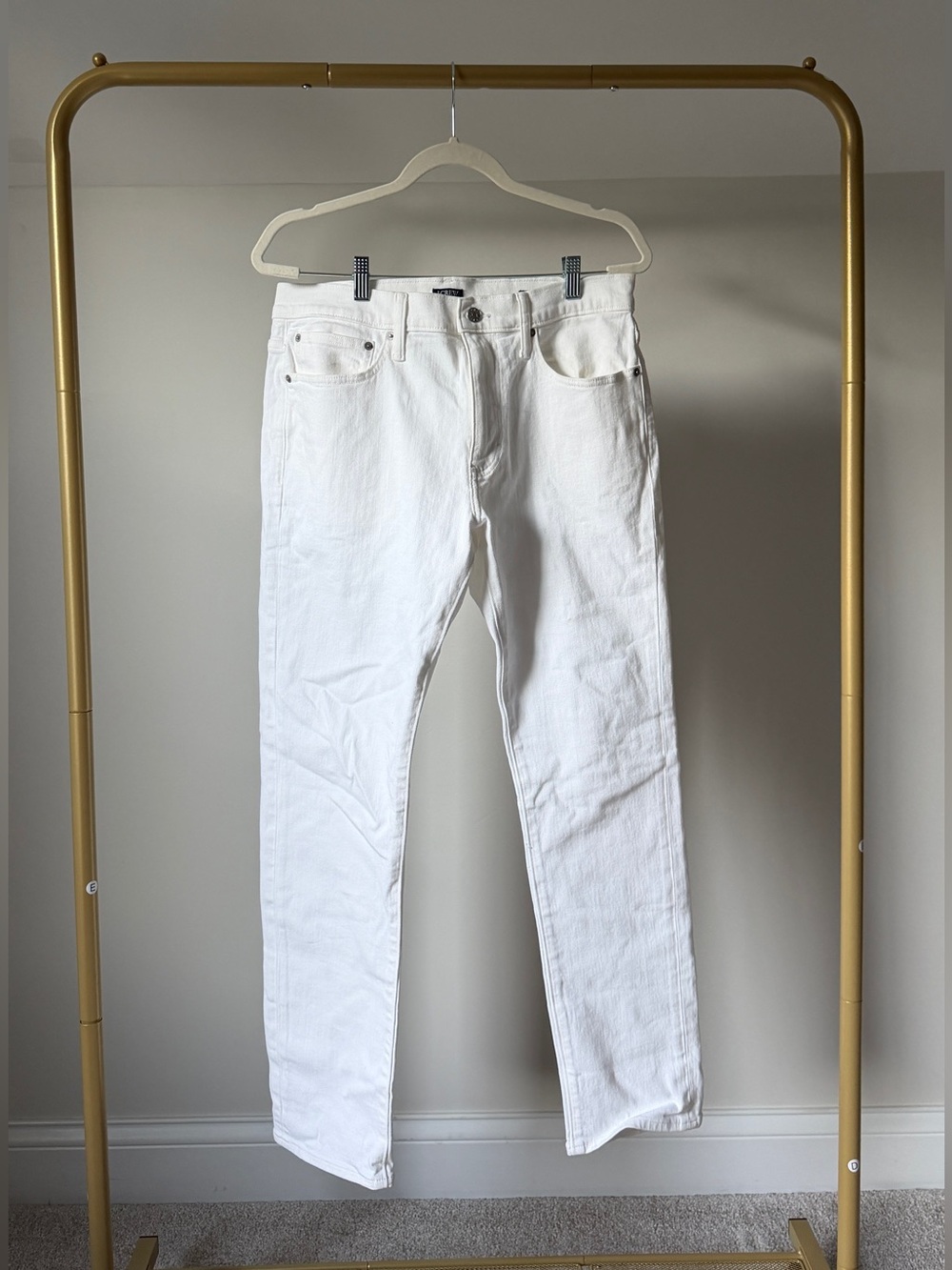 J. Crew White Flex Straight Jeans Denim